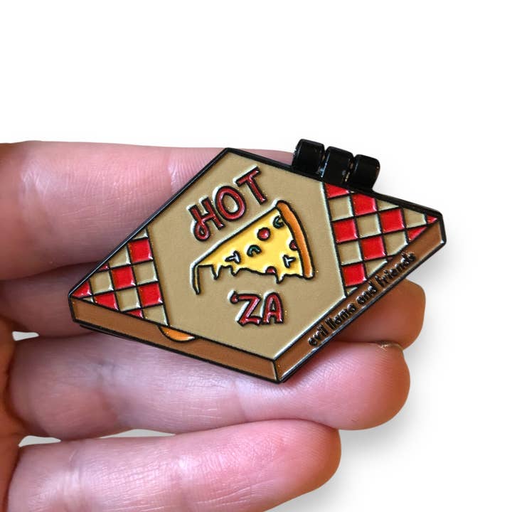 Evil Llama and Friends - Wholesale Lapel Pin/Button - pizza rat | interactive pin2