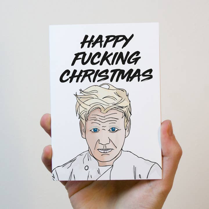 Gordon Ramsey Christmas Card for wholesale by Freckle and Specs