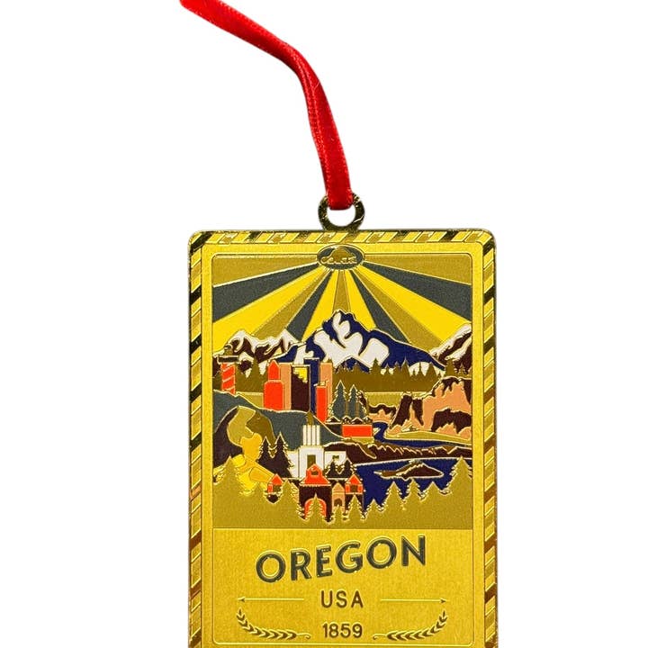 State of Oregon - Postcard Ornament for wholesale by Landmarks Unlimited