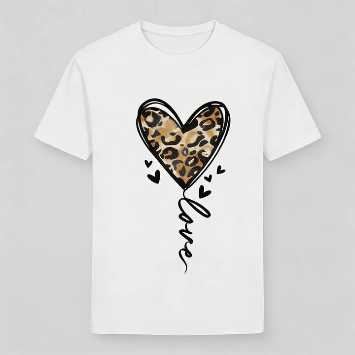 Dam-T-shirt med tryck "heart love" för wholesale av Vinto Exclusive