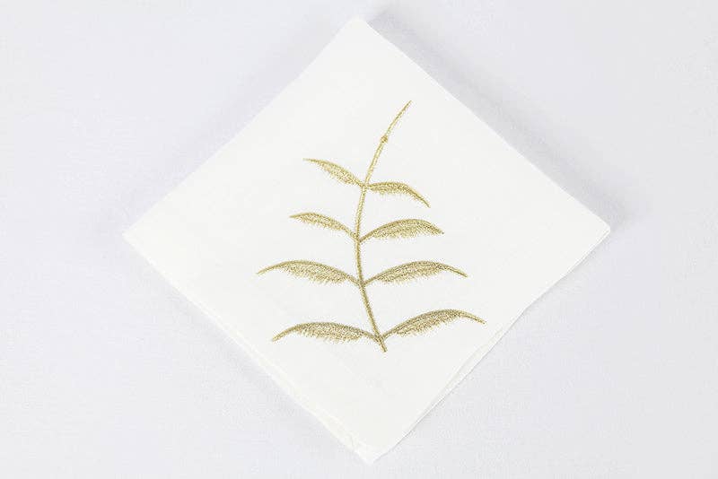 Tulip Haus - Wholesale Dinner & Cloth Napkin - Ramas Embroidery Linen Napkins, Gold, Turkish Handmade1