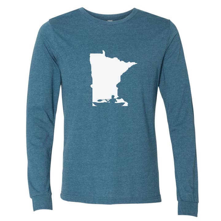 Kayak Minnesota Long Sleeve T-Shirt for wholesale by Minnesota Awesome