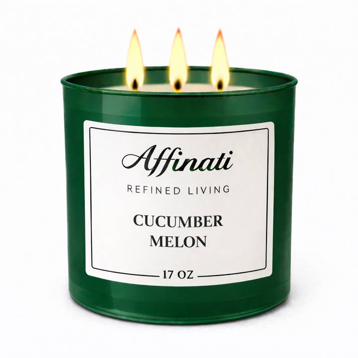 Vela de 3 Pavios de Pepino e Melão por atacado de Affinati