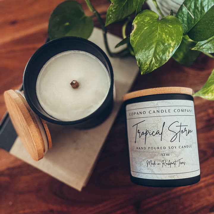 Copano Candle Company - Wholesale Jar/Filled Candle - Tropical Storm - 12oz Soy Wood Wick Candle