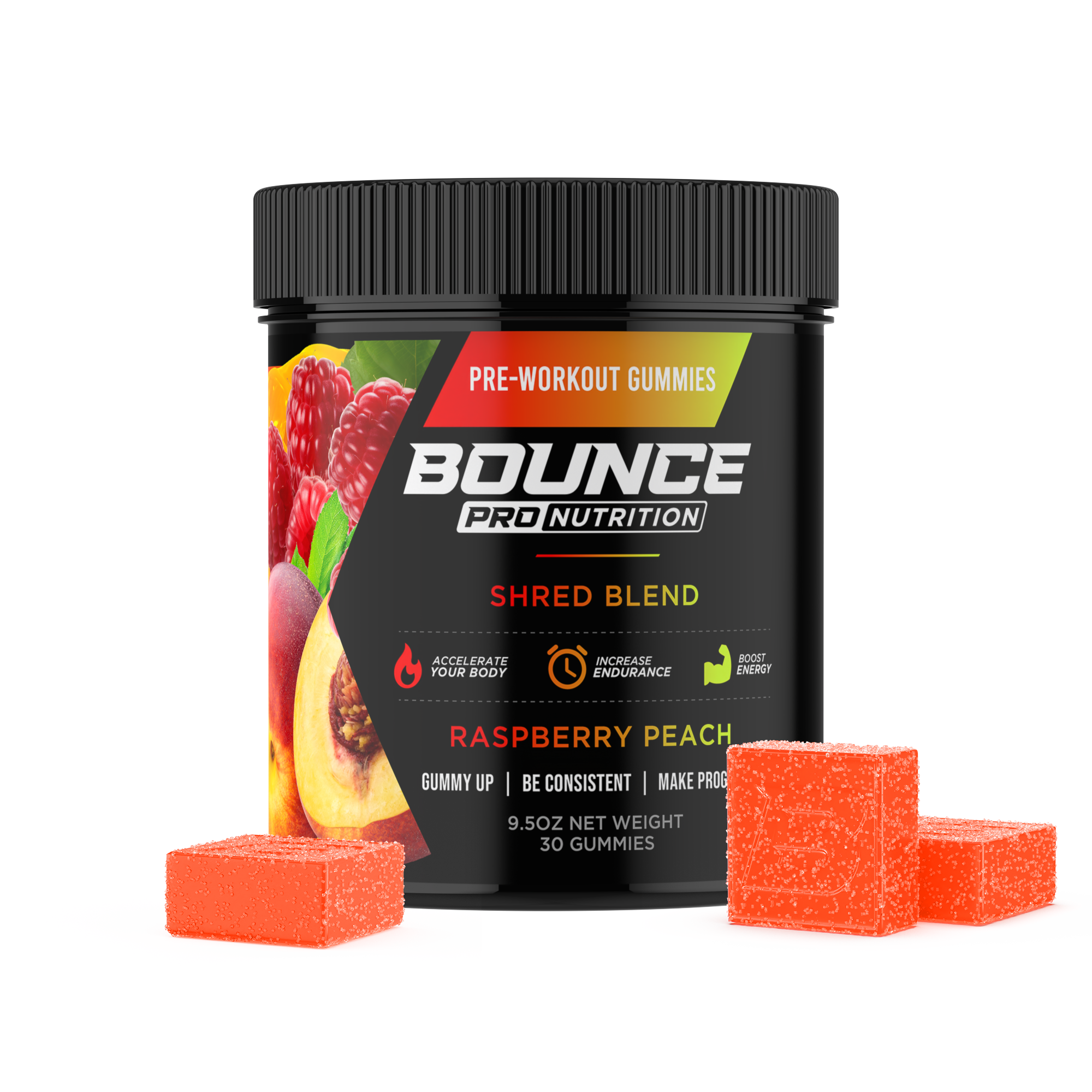 Bounce Nutrition - Wholesale Oral Supplement/Vitamin - Pre-Workout Gummies - Shred Blend V23