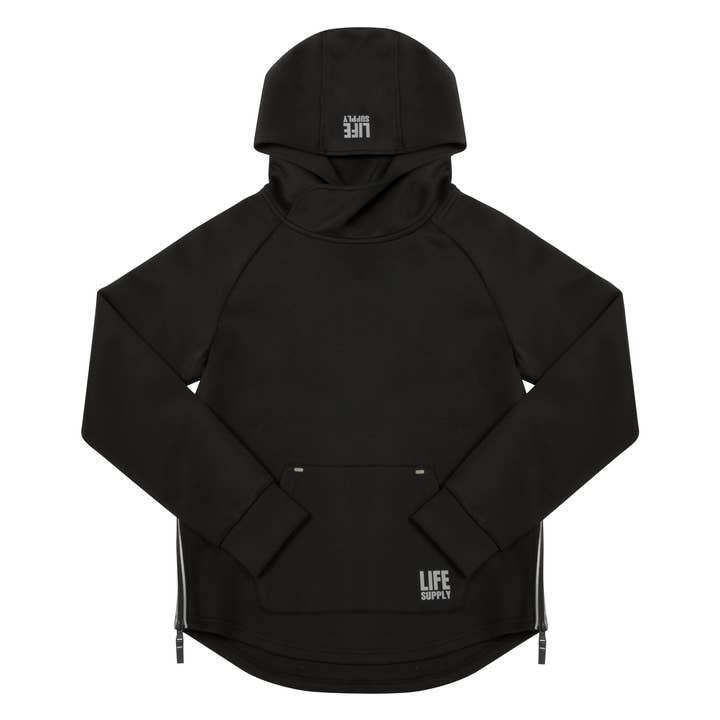 LIFE SUPPLY PECKHAM PULLOVER HOOD BLACK /REFLECTIVE for wholesale by Life supply Co Ltd