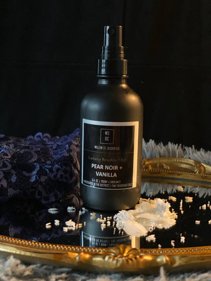 Pear Noir + Vanilla Boudoir Mist for wholesale by Willow St. Design Co