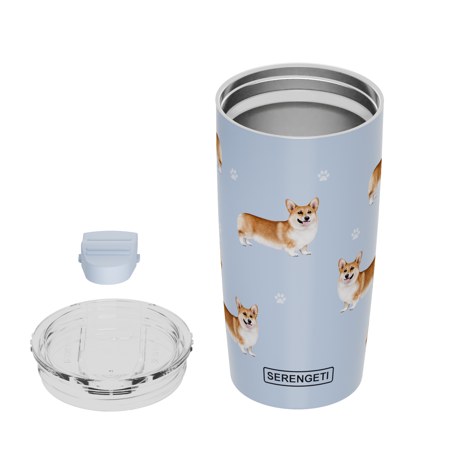 E&S Pets - Vente Gourde/bouteille isotherme - Imprimé en 3D - Gobelet Welsh Corgi, étanche, durable, 20 oz1