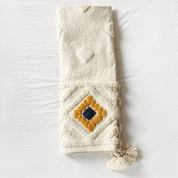 Amalfi Coast - Diamond Tufted Cotton Slub Throw/Blanket for wholesale by Patina Vie