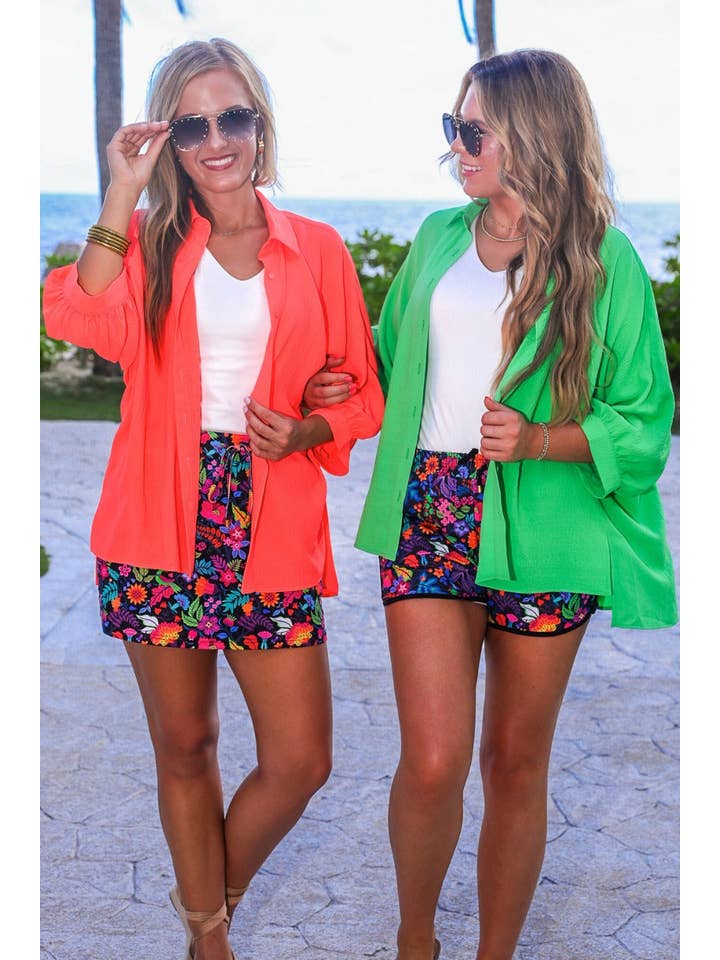 Jess Lea - Wholesale Shorts - Women's - Fiesta Time Floral Everyday Shorts- Black7