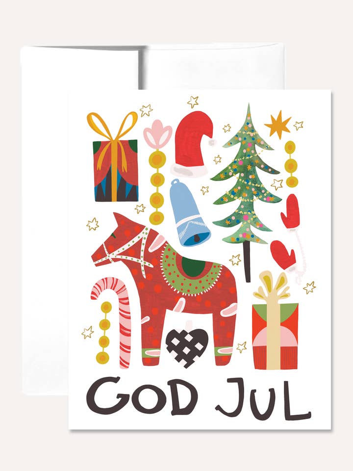 God Jul Skandinavisk Jul Lykønskningskort for engroshandel hos Persika Design Co.