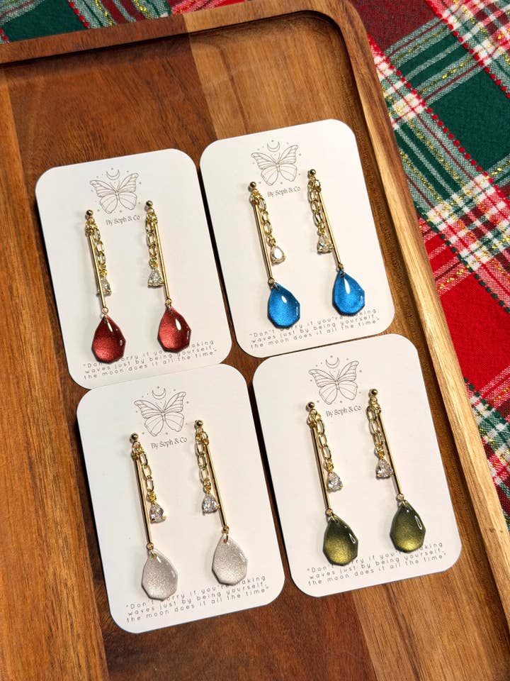 Tinsel Teardrop Dangles for wholesale by By Soph & Co.