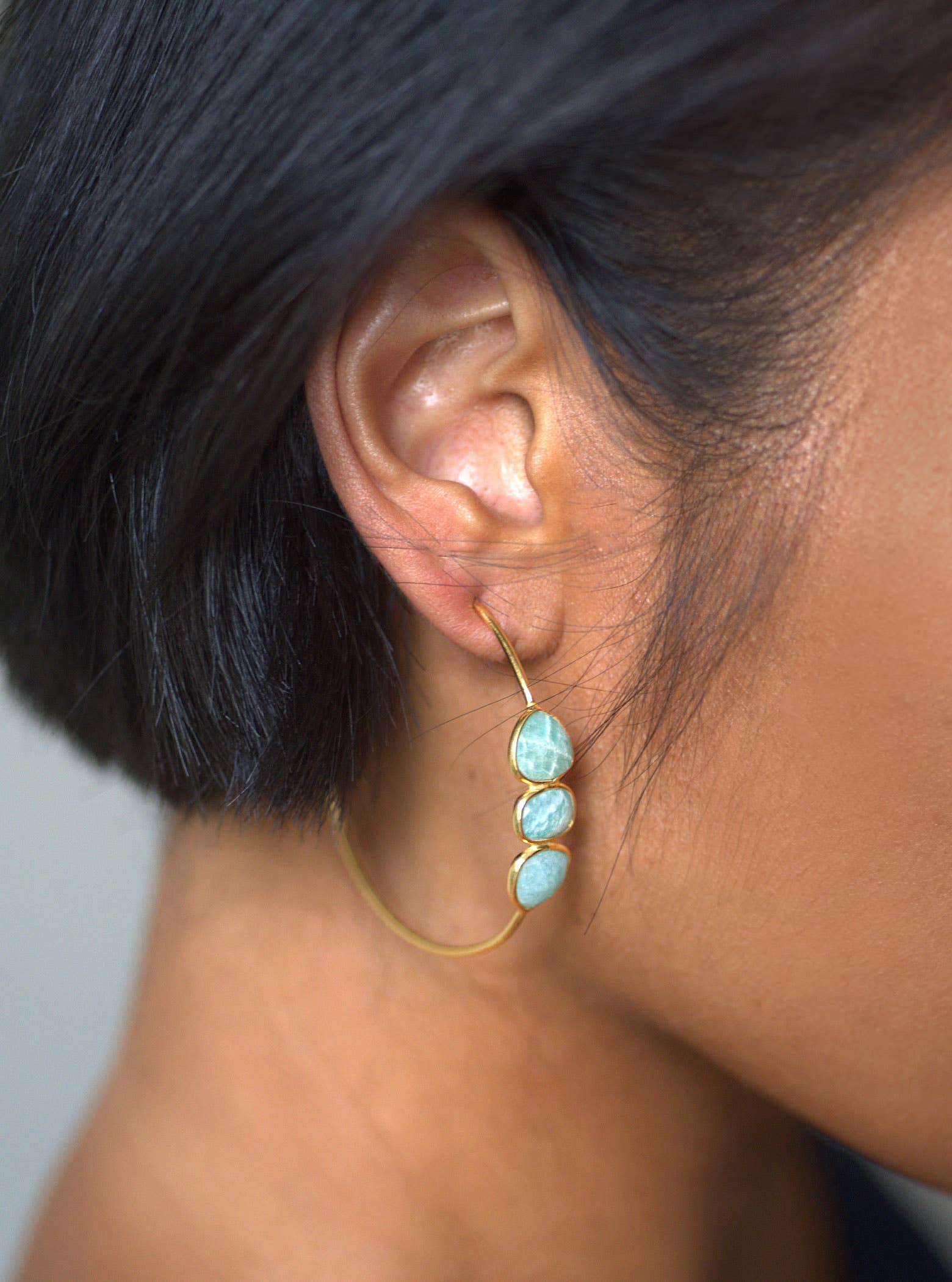 FELIX Z DESIGNS - Wholesale Hoop Earrings - 925 Silver, 3 stones hoop earrings1