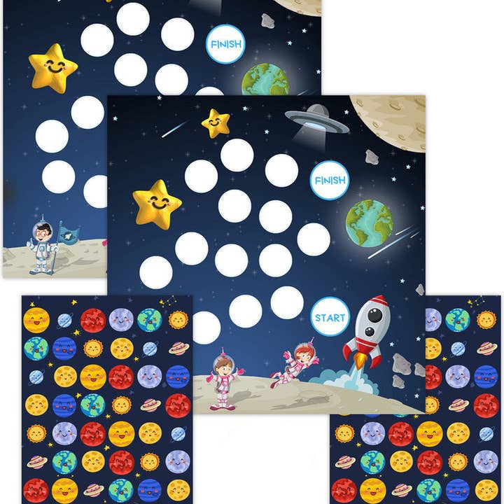 Sticker Varia - Vente Autocollant - Enfant et bébé - Tableaux de récompenses galaxie avec autocollants1
