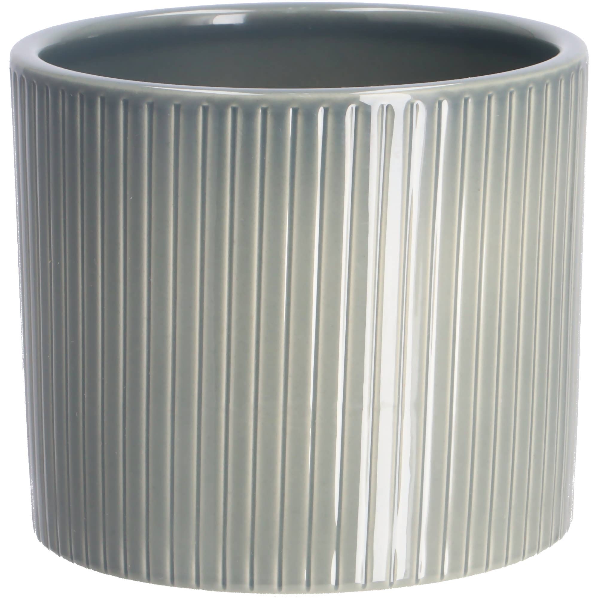 Vosteen – Vaso de plantas por atacado – Cubo de cerâmica Rips, D13,5cm, H12cm, Interior D12cm, P#1250