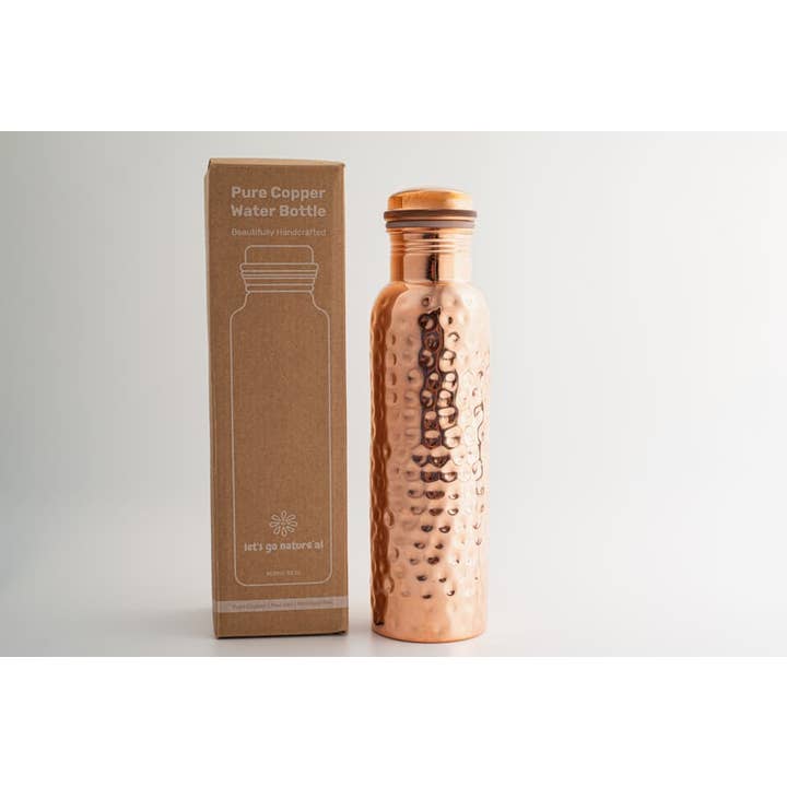 Goodly Gosh - Wholesale Water Bottle - Traditional Hammered Dimple Copper Water Bottle | Â 950ml