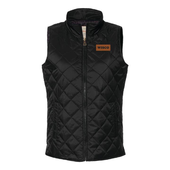 WI160 WISCO Women's Vintage Diamond Quilted Vest for wholesale by Lakeside Clothing Co.