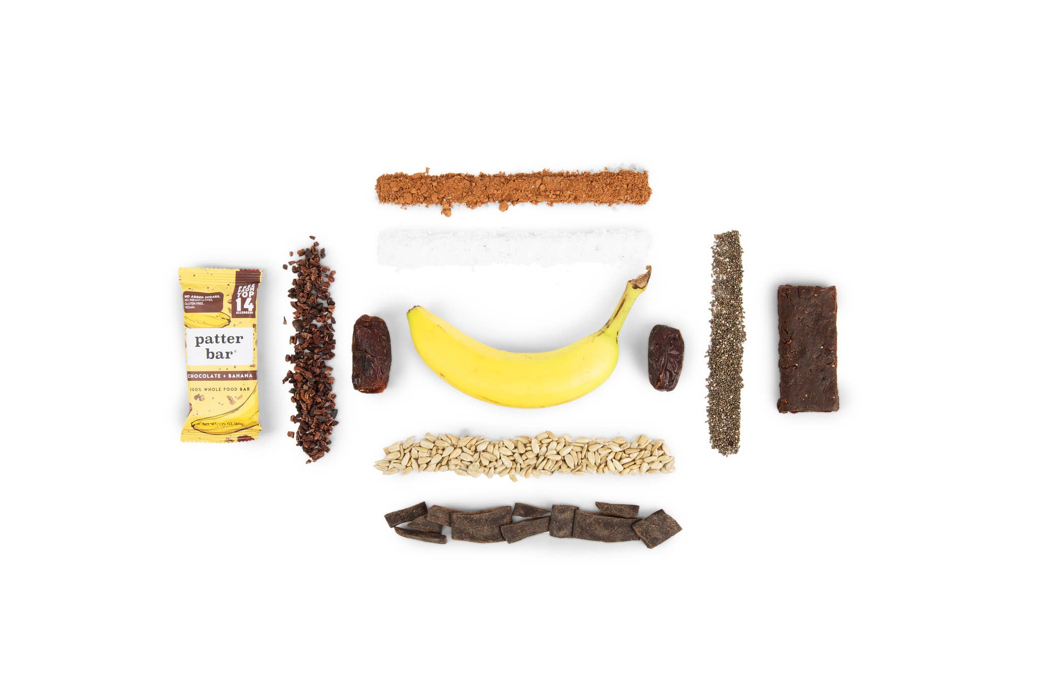 Patterbar – Snack Bar por atacado – Barra de Comida Integral Chocolate+Banana - 1,75 oz  2