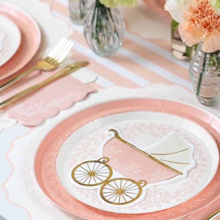 Gatherings by Curated Paperie - Wholesale Disposable Table Cover/Runner - Baby Pink Striped Table Runners4