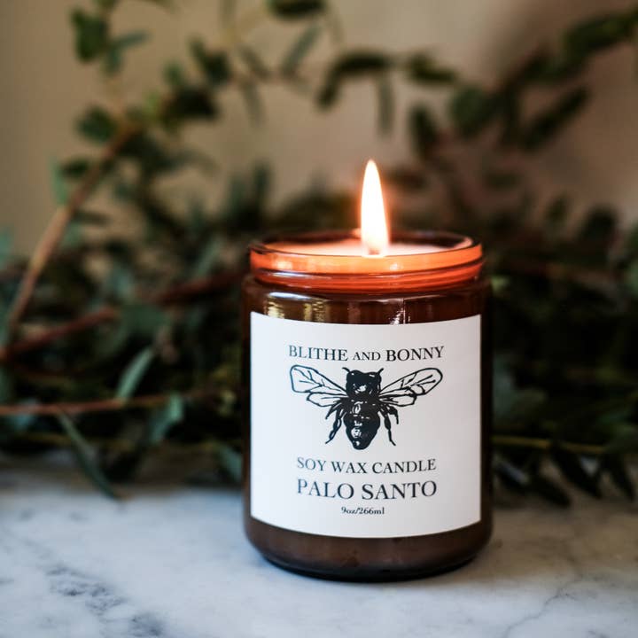 Vela en tarro ámbar para venta al por mayor de Blithe and Bonny