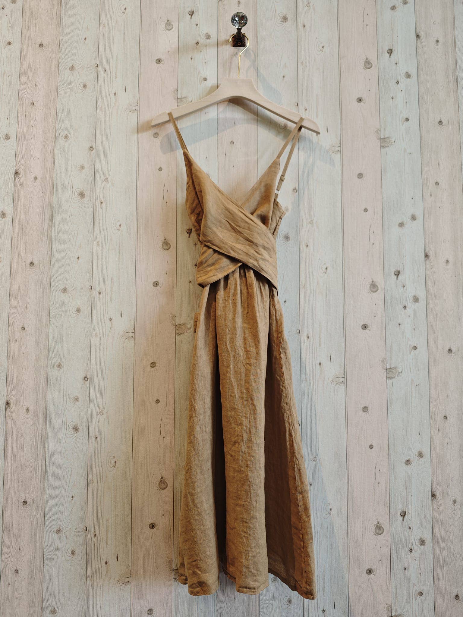 Linen & More - Wholesale Dress - Women's - REF 25811 DRESS WITH CROSSED BOW 100% LINEN4