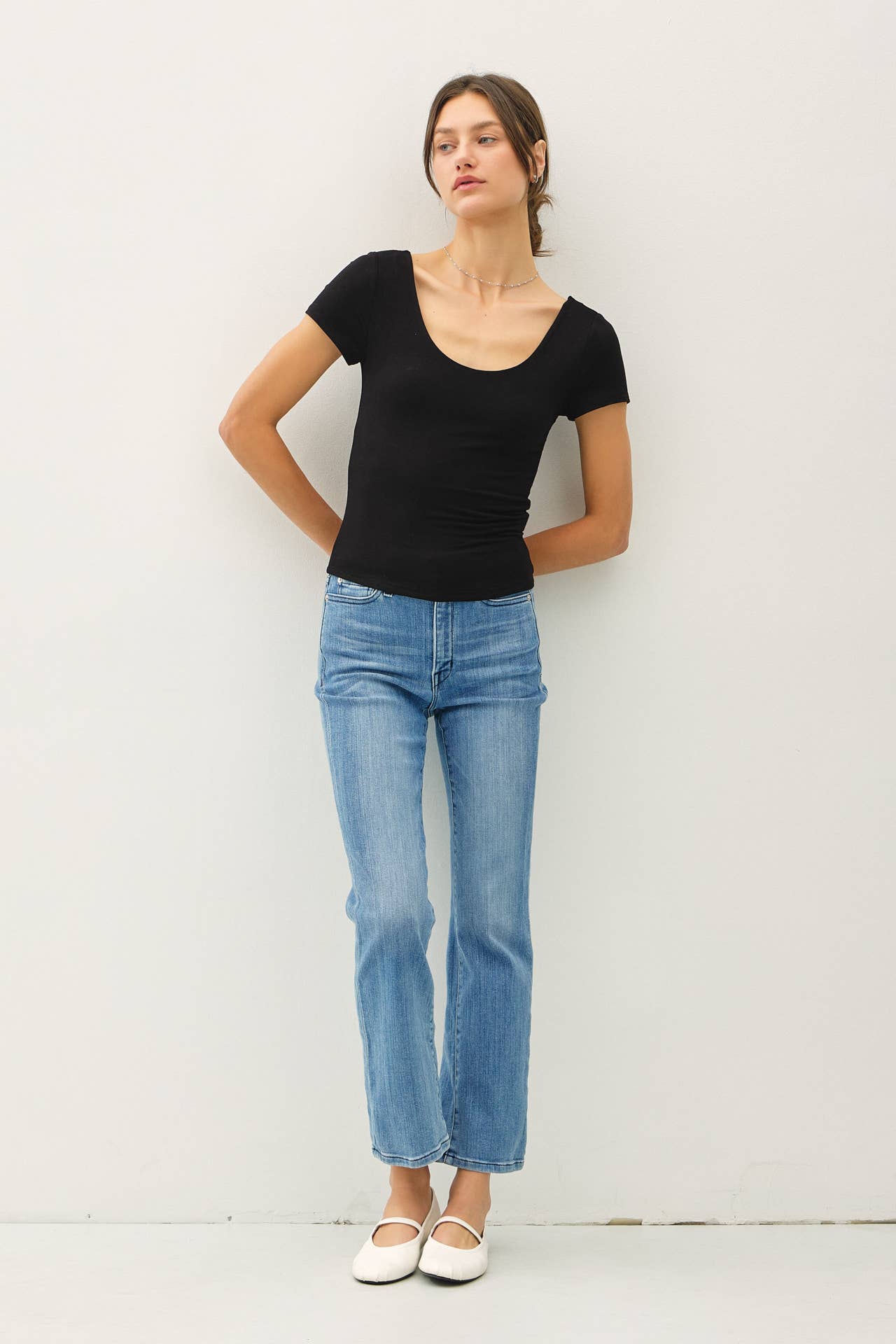 Be Cool - Wholesale T-Shirt - Women's - [SOFT CORE] BASIC DOUBLE LINED SCOOP NECK CAP SLEEVE TOP 14