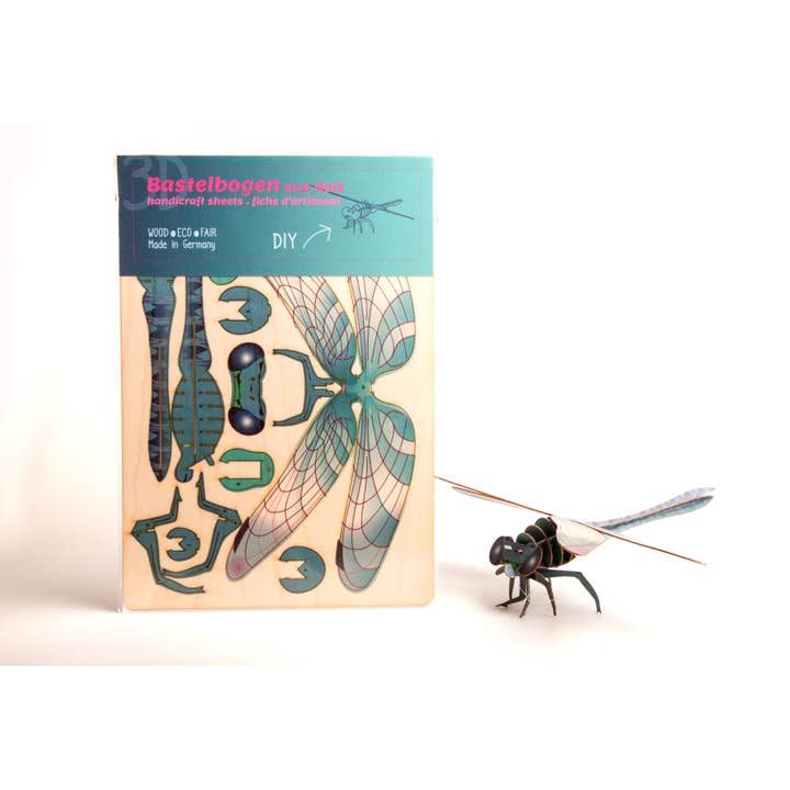Dragonfly 3D decorative craft sheet for wholesale by Formes Berlin GbR