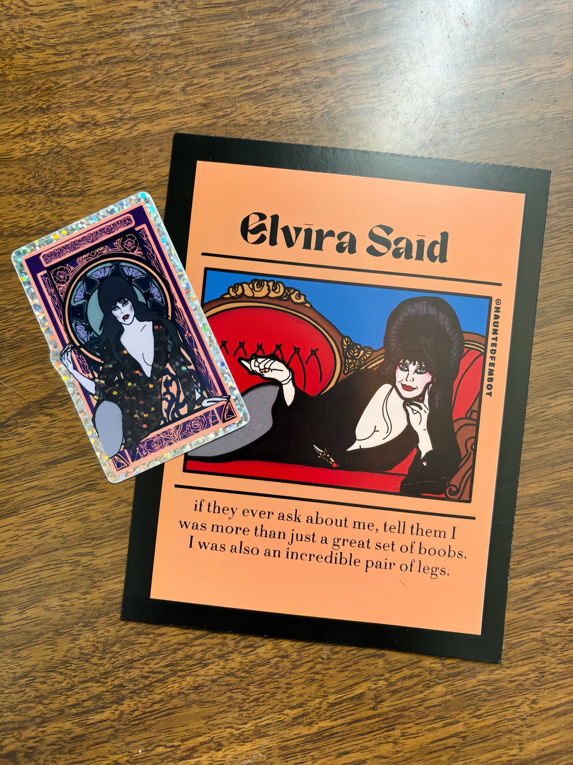 Haunted Fembot - Wholesale Sticker - Elvira Glitter Water Bottle Sticker5