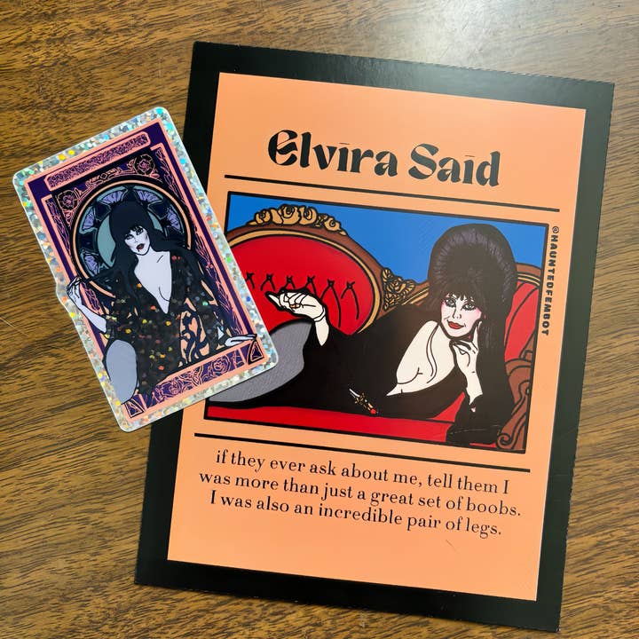 Haunted Fembot - Wholesale Sticker - Elvira Glitter Water Bottle Sticker5