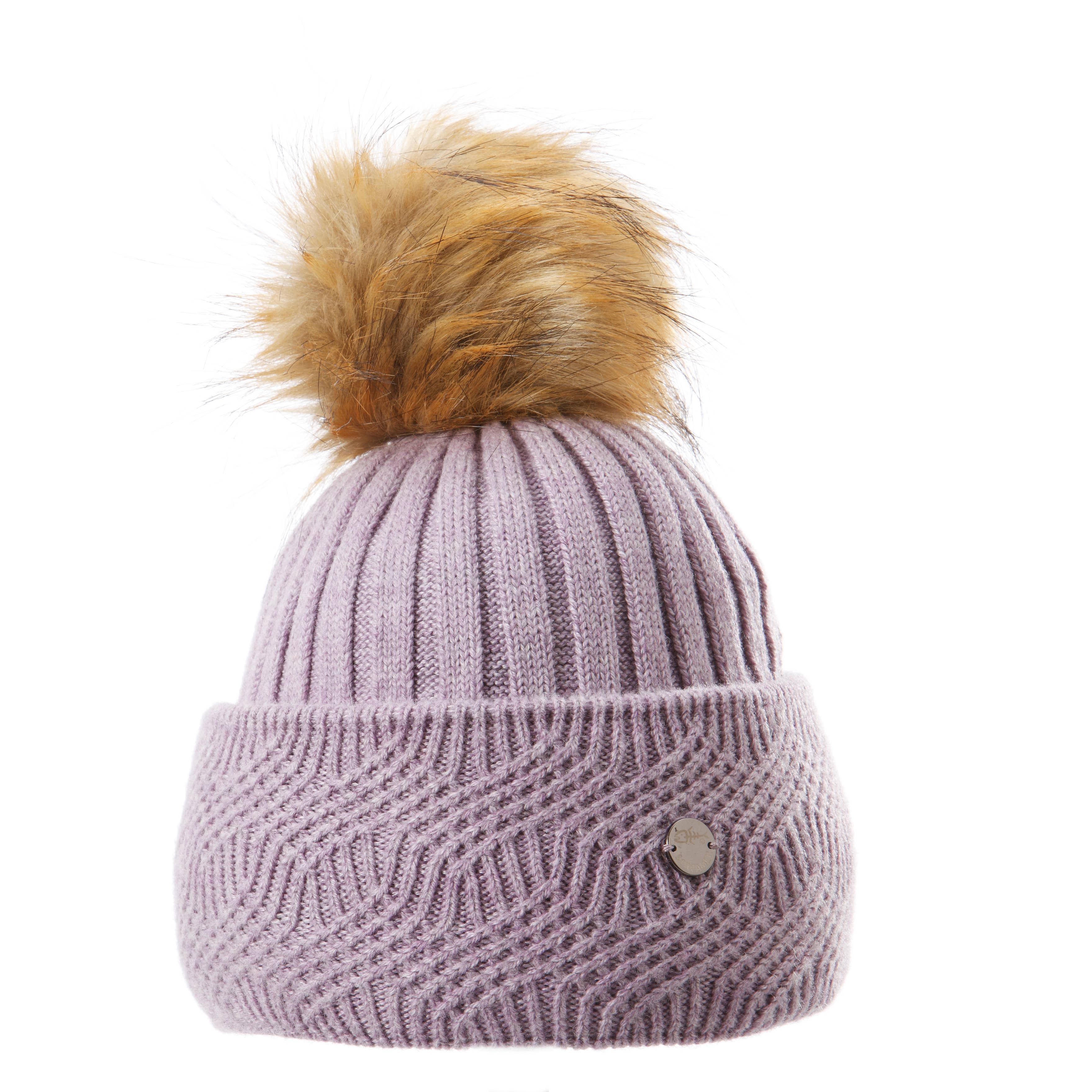 Screamer - Wholesale Beanie - Women's - Chloe Embellished Cuffed Beanie with Faux Fur Pom2