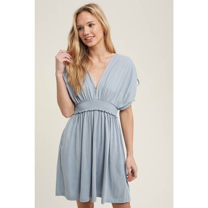 Wishlist Apparel - Wholesale Dress - Women's - Romantic Dolman Mini Dress with Tie Back WL21-6170