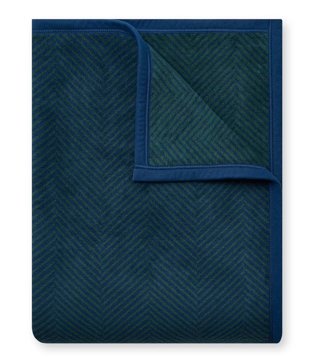 ChappyWrap – wholesale Throw blanket – Harborview Herringbone Blue Spruce Blanket0