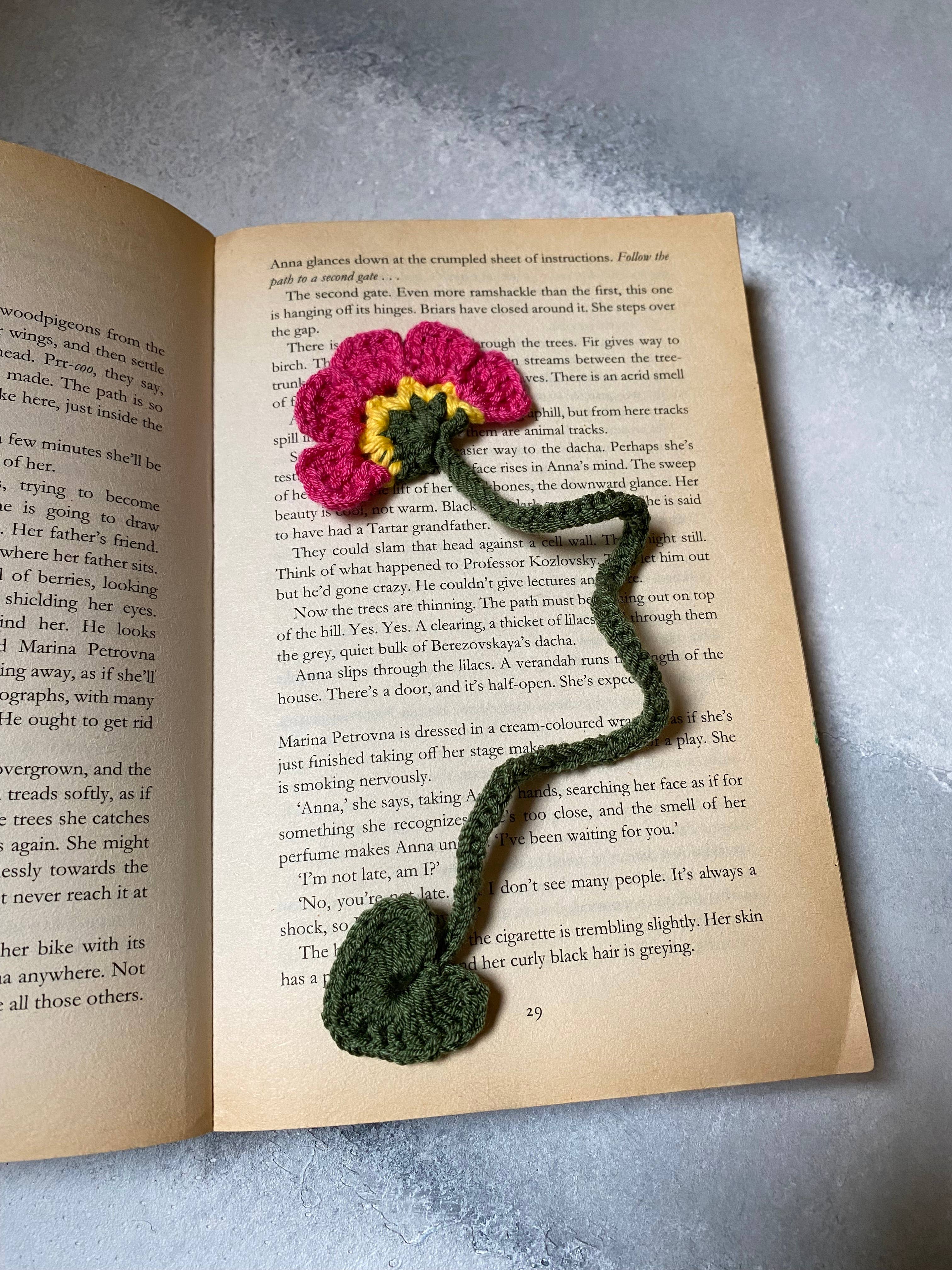 Honey Art and Nature - Vente Marque-page - Joli marque-page en forme de fleur au crochet, accessoire à chaîne Pink Bloom10