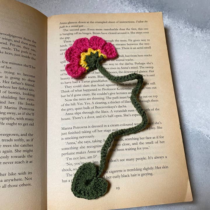 Honey Art and Nature - Vente Marque-page - Joli marque-page en forme de fleur au crochet, accessoire à chaîne Pink Bloom10