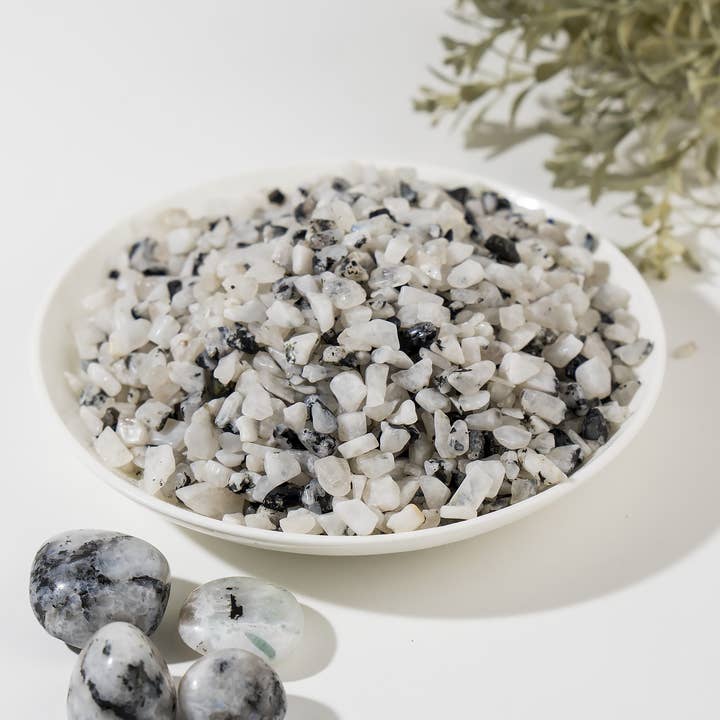 Soothing Crystals - Vendita all'ingrosso Pietra/cristallo spirituale - 100g Frammenti di Pietre Curative | Pietra di Luna Arcobaleno | Frammenti Grezzi