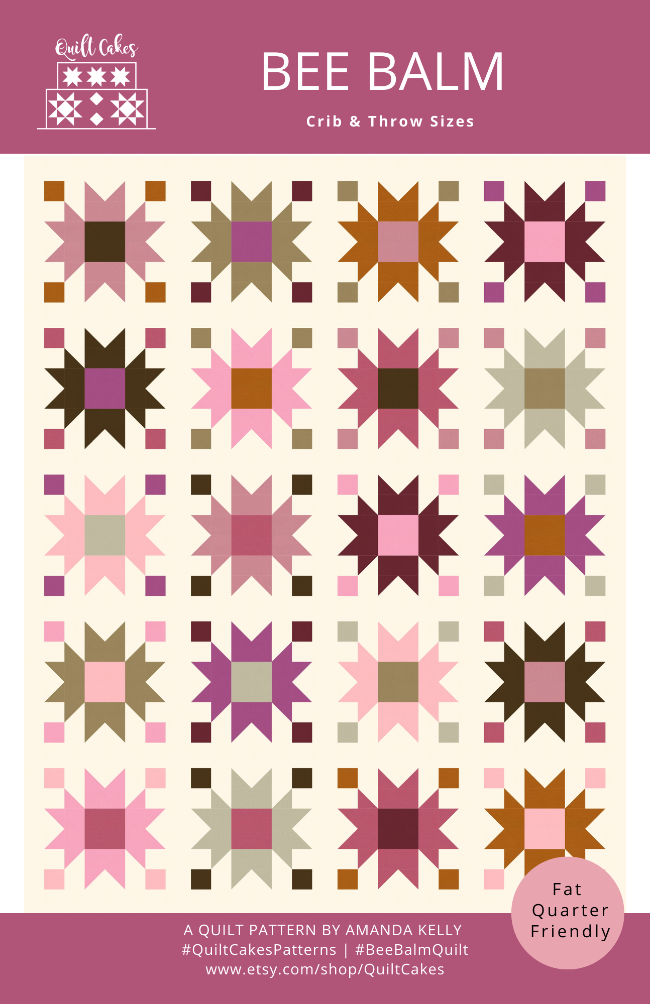 QuiltCakes – Kit de costura artesanal por atacado – Padrão de Colcha de Bálsamo de Abelha Impresso0