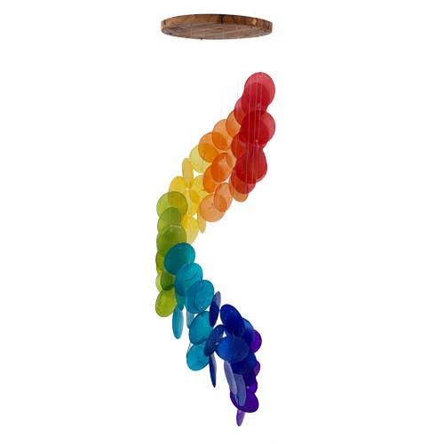 Barry-Owen Co., Inc. - Wholesale Wind Chime - RAINBOW SPIRAL CAPIZ CHIME0