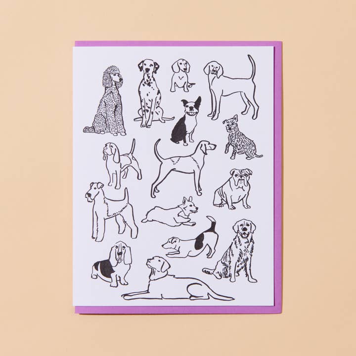 And Here We Are - Wholesale Everyday Greeting Card - Dog Pile Letterpress Greeting Card - Pet Parent - Made in USA