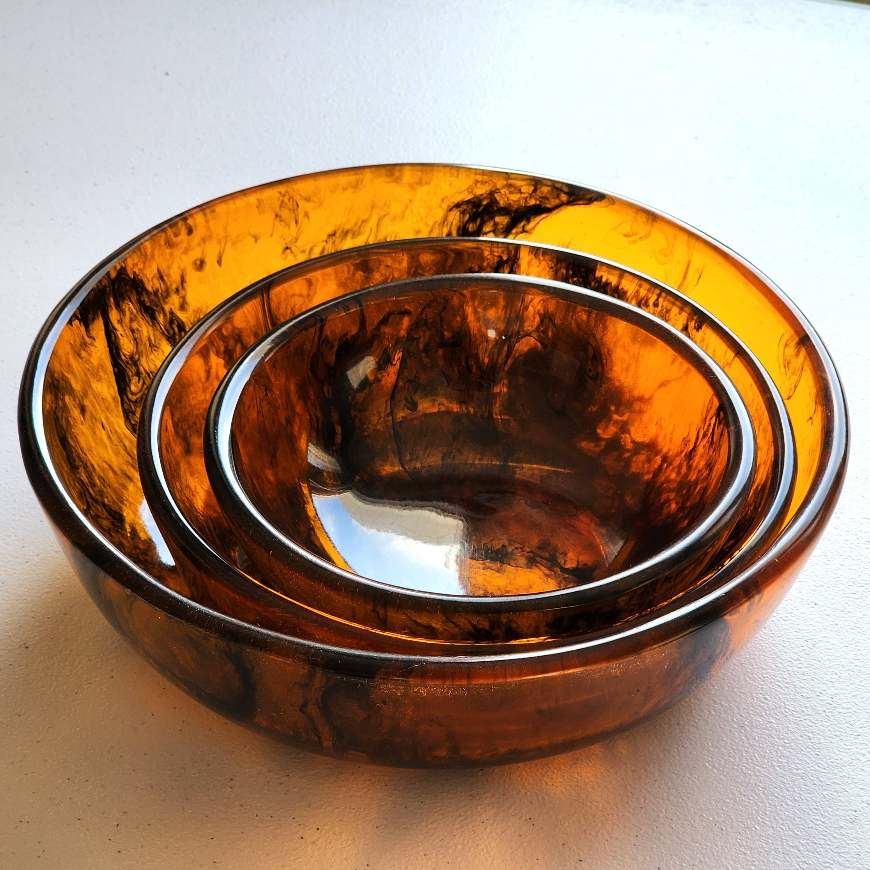 Gibb & Daan – wholesale Serveringsskål – Serveringsskålar - Set med 3 skålar - Handgjuten harts12