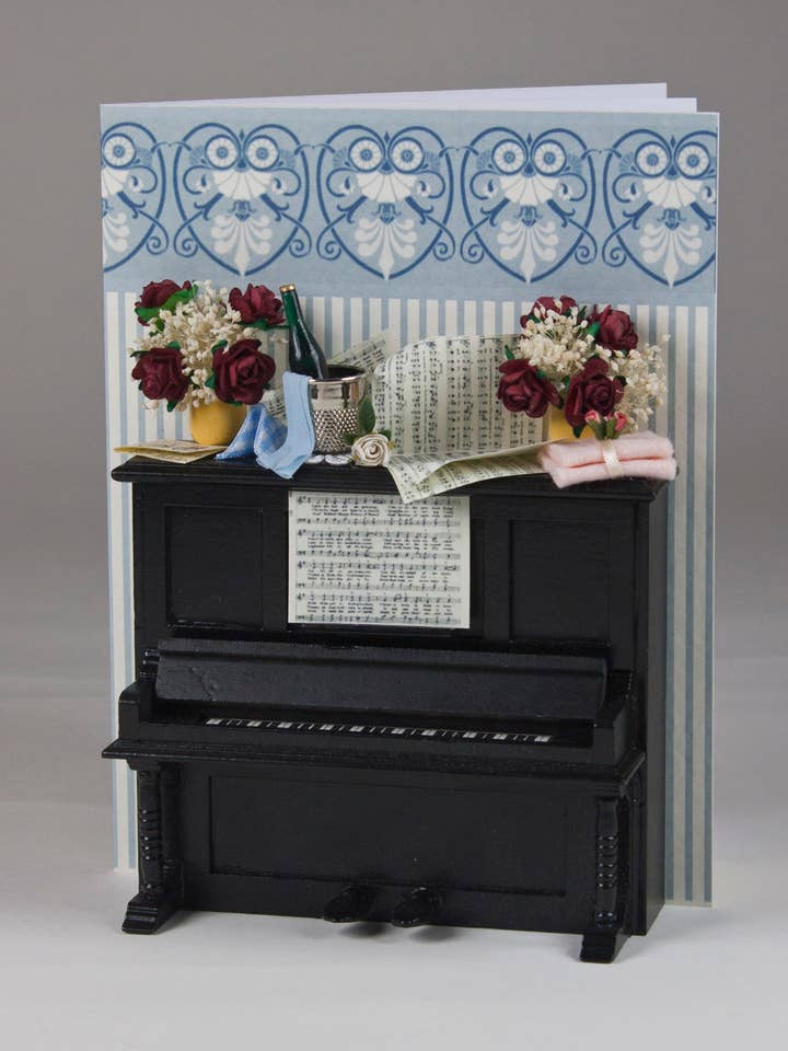 Piano Themed Handmade Anniversary Card for wholesale by Karrie Barron Limited