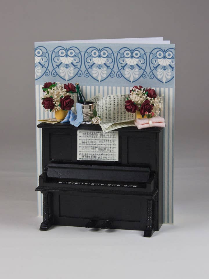 Håndlavet jubilæumskort med klavertema for engroshandel hos Karrie Barron Limited