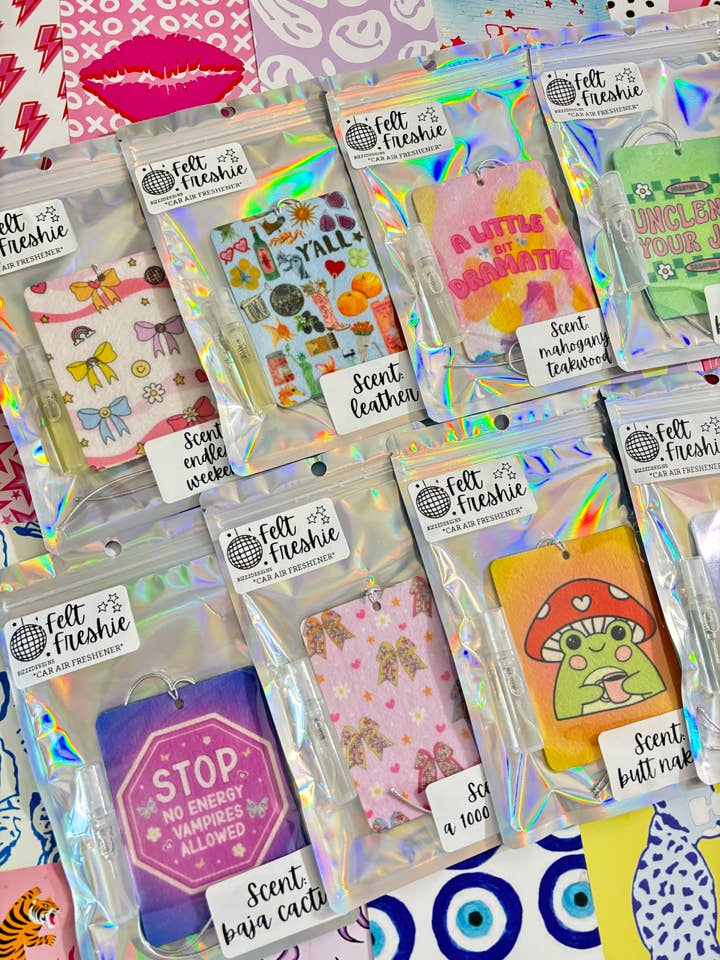 Preppy Girly Themed felt freshies (air freshies) | set of 10 for wholesale by Bizzz Designs