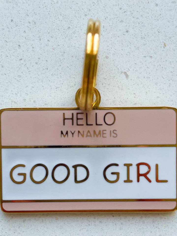 Dog Tag - Hello My Name is Good Girl for wholesale by Only Good Behavior