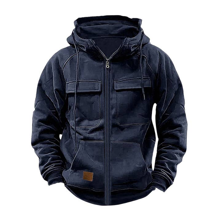 Tourtiwi - Wholesale Hoodie - Men's - Men's Casual Solid Color Hooded Sweatshirt Jacket