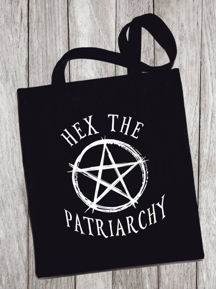 Genanvendelig købmandspose/Tote Bag - „hex patriarkatet“ for engroshandel hos Witchwood Bags