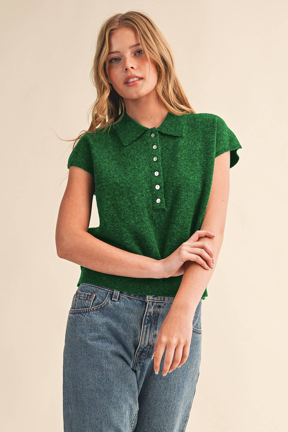 &MERCI – wholesale Tröjväst – Dam – ÄRMLÖS TRÖJA MED KRAGE MSW1123129