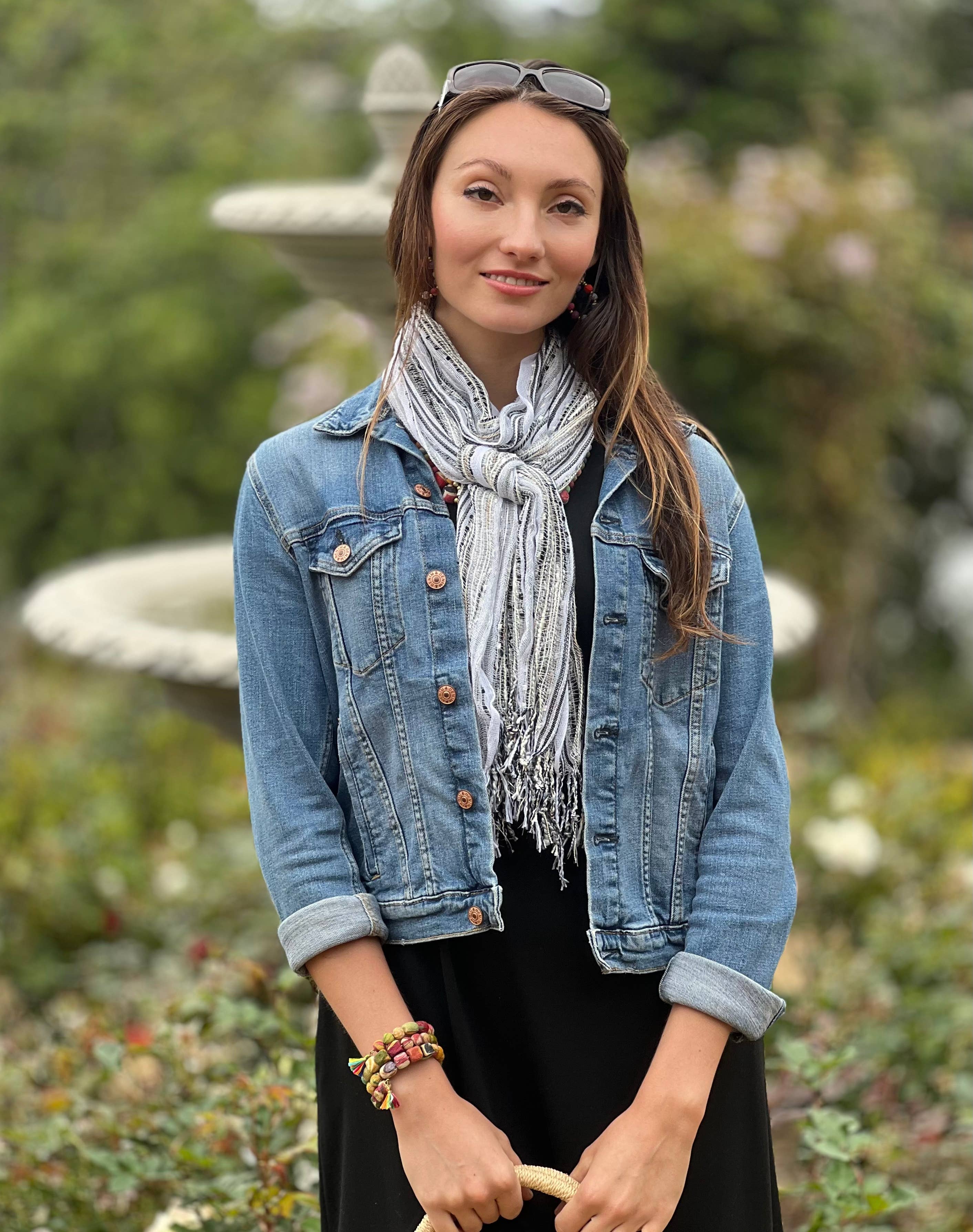 Humble Hilo – wholesale Scarf – Women's – Humble Hilo Multicolored Thread Artisan Scarf22