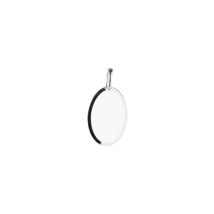 Bijoux Fabrication Française - Wholesale Individual charm/pendant - Engraving Oval Medal - Chamfered - Gold-Plated -Silver 925‰2
