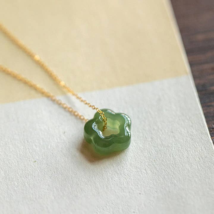 Ashlen - Wholesale Pendant/Charm Necklace - FLOWER JADE NECKLACE