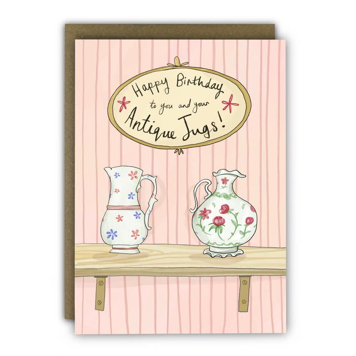 Funny Birthday Card - A6 - Antique Jugs Rude Birthday Card for wholesale by RUNNING WITH SCISSORS - USA SHIPPED DDP - WE PAY DUTIES